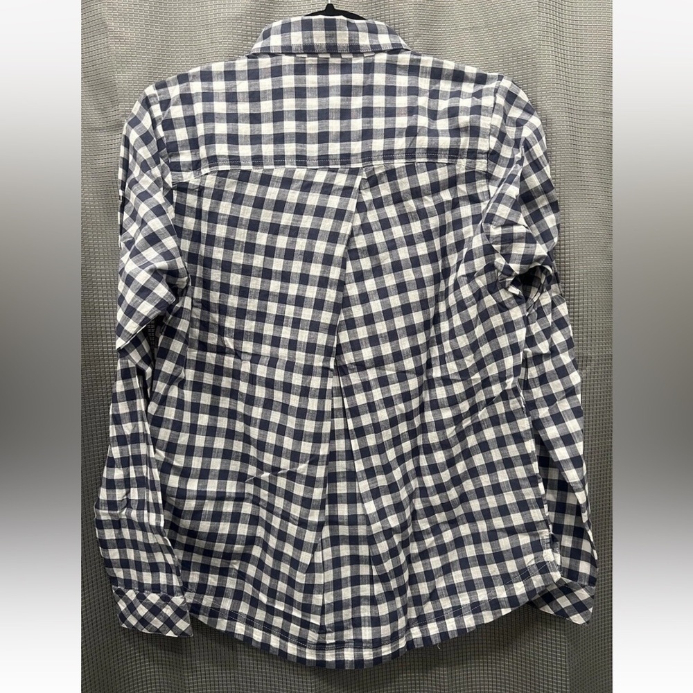 NEW Columbia Camp Henry Top Women’s SMALL cotton Button Up Blue White Plaid - Picture 4 of 7